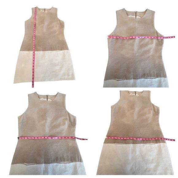 Michael Kors 60's Inspired Mini Sheath Dress Color Block With 2 Pockets - Picture 15 of 16